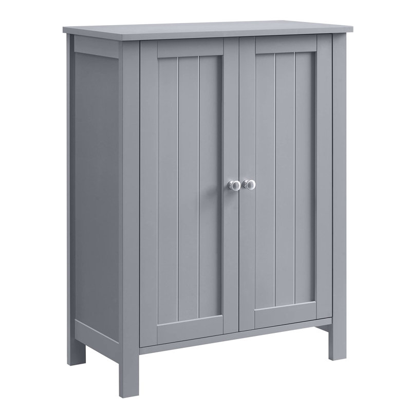 Bathroom Floor Storage Cabinet with 2 Adjustable Shelve, Dove Gray