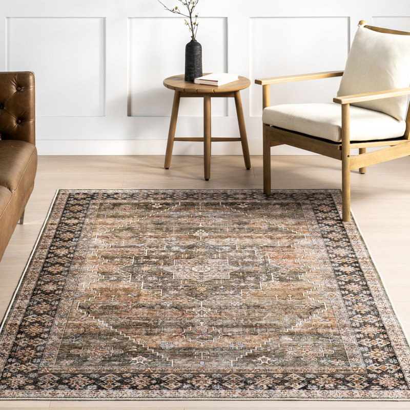 Tapis lavable à la machine Purdie Medallion, Rectangle 8 pi x 10 pi