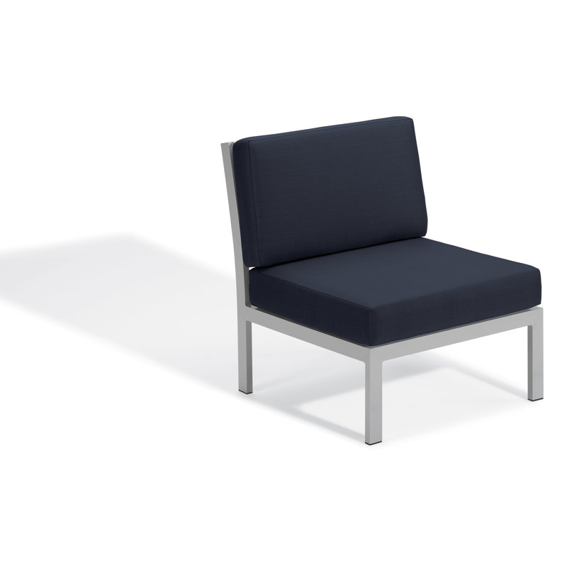 Travira Modular Side Chair with Cushions, Midnight Blue