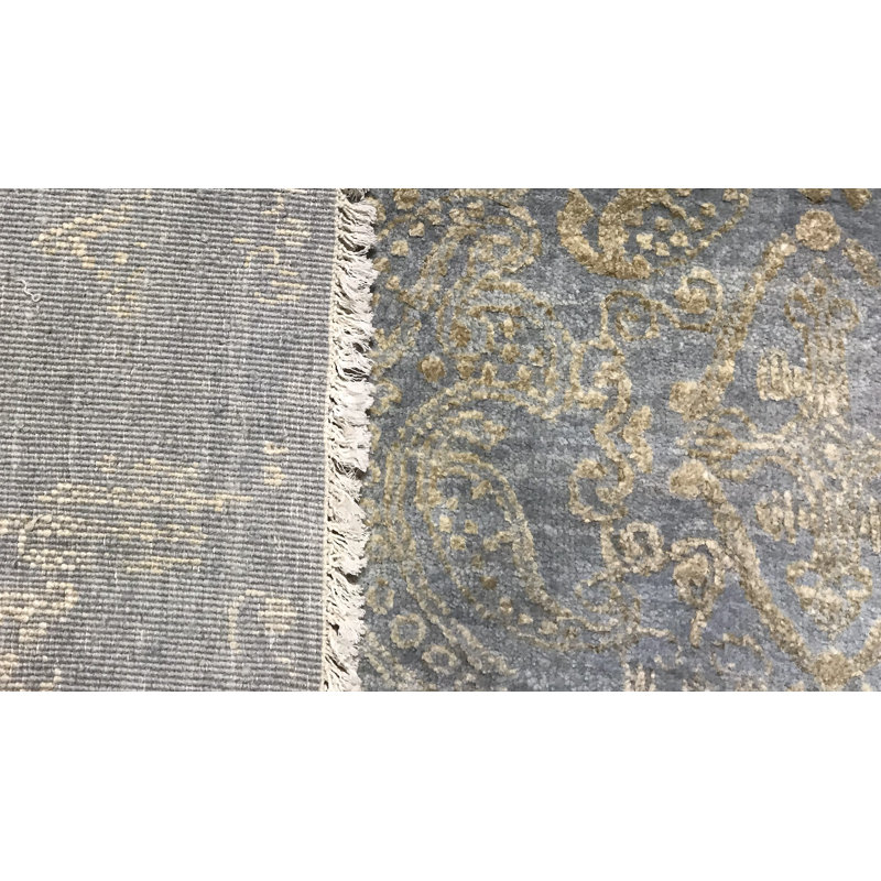 Hand-Knotted High-Quality Light Blue Area Rug