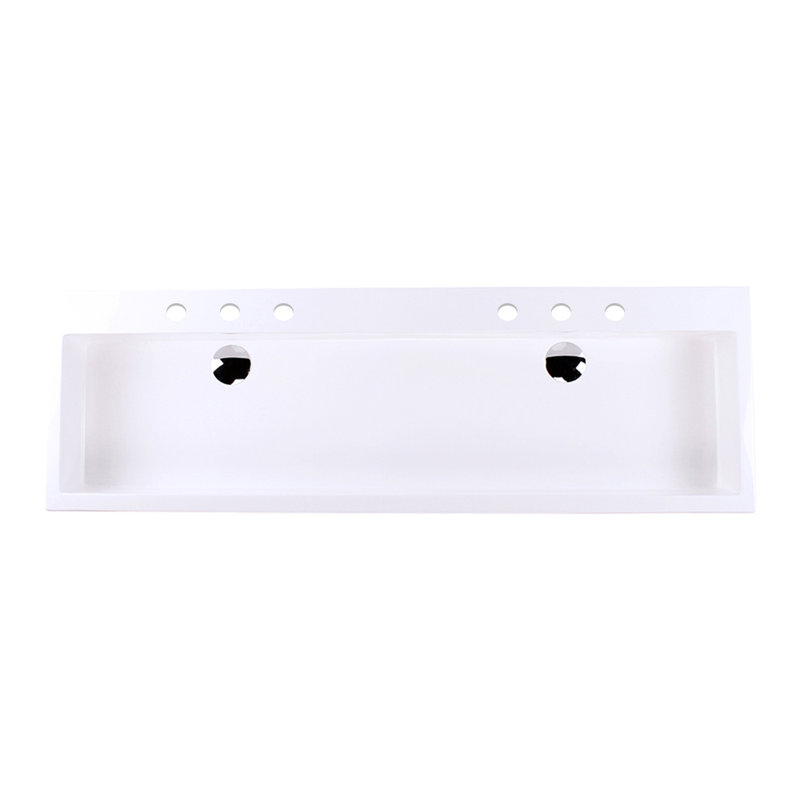 Luce 48.25'' L Bathroom Sink, Gloss White, 8" Centers