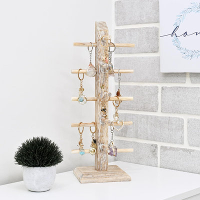 Wooden Sunglasses Rack Organizer, 5 Pairs Eyewear Display Stand Organizer