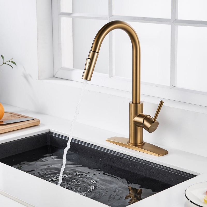 Blue Elephant Pull Down Kitchen Faucet, Gold