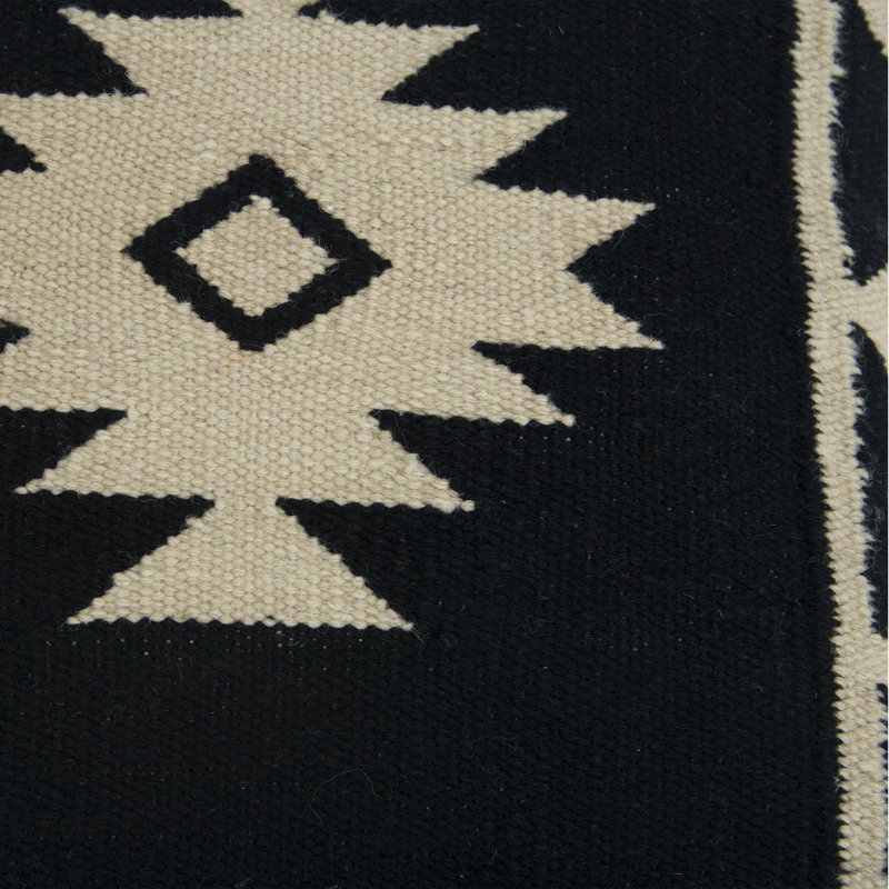 Housse de coussin en laine Donner, Noir