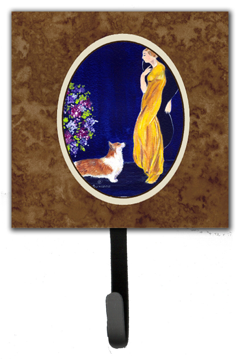 Caroline's Treasures Lady with Her Corgi Leash Holder and Wall Hook ...