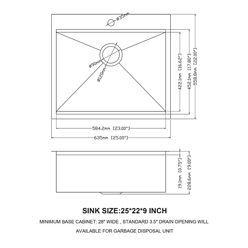 Drop-In Topmount Single Bowl Kitchen Sink
