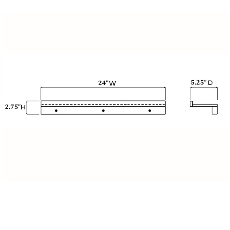 Delano 36In Shelf, 2.8" H x 24" W x 5.3" D