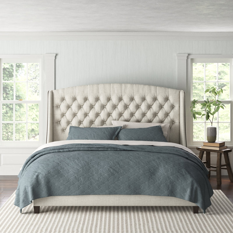 Harwick Upholstered Standard Bed, Queen, Beige