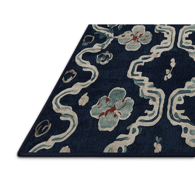 Machine Washable Gray Area Rug, Rectangle 7' x 9'