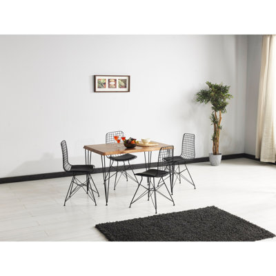 Table de salle à manger en bois massif pour 4 à 6 personnes,