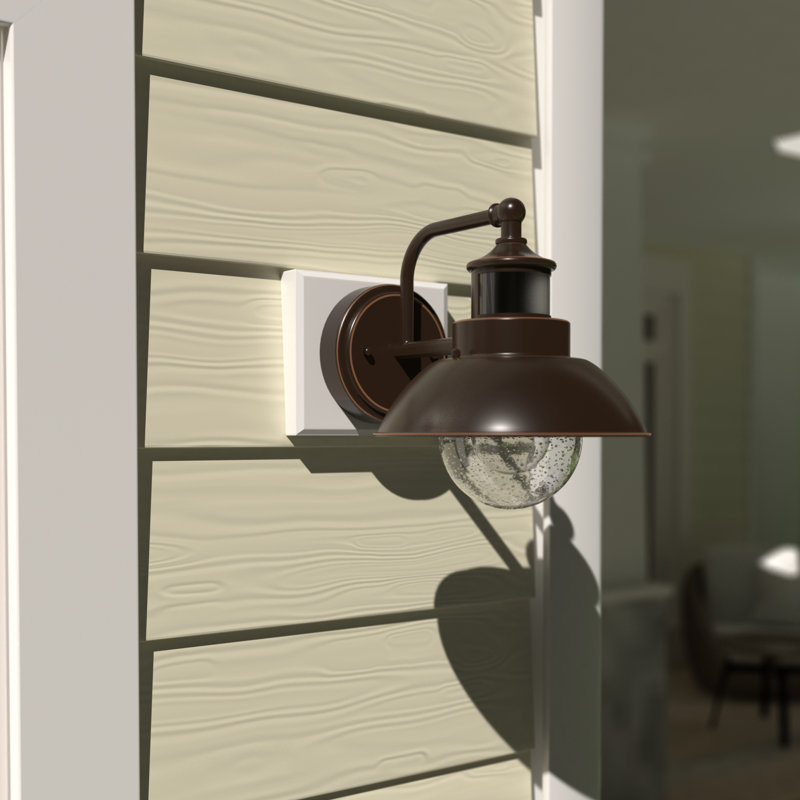 Emestine Steel Wall Light, 9" H x 8.25" W x 11" D, Burnished Bronze