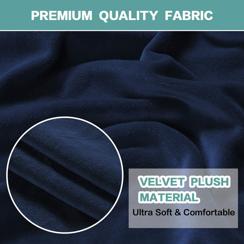 Fauteuil à coussin carré ultra doux et épais, Bleu foncé, H 41 po x l 42 po