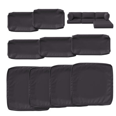 9 Pcs Outdoor Cushion Slipcovers All-Weather Patio Cushion Covers For Outdoor Furniture, Covers Only