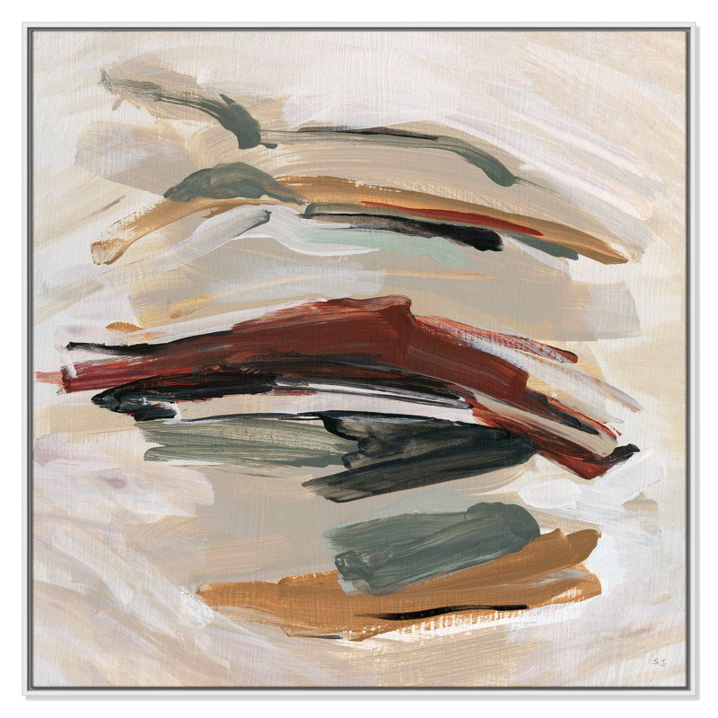 Carmina Spring Shadows by Susan Jill - Floater Frame Painting on Canvas, White , 46.5" H x 46.5" W