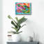 Alligator 3 pi par Dean Russo, art mural en verre acrylique, 16 po x 12 po