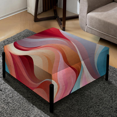 Modern Whispers - Grand repose-pieds carré rayé