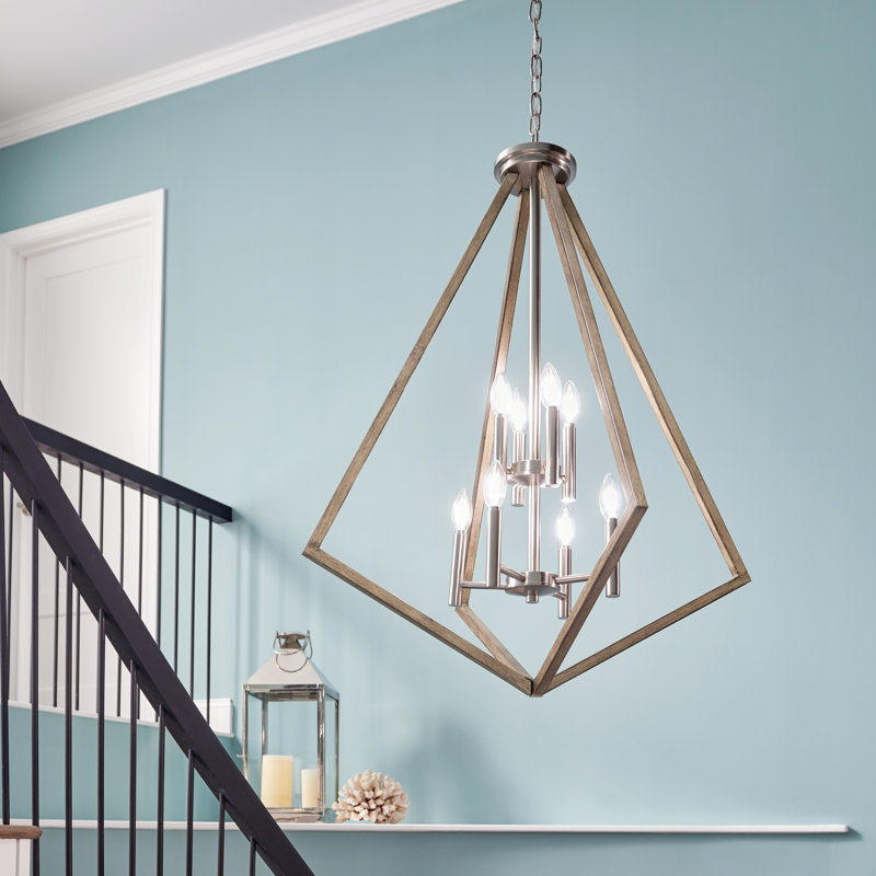 Lustre géométrique unique à 8 lumières 