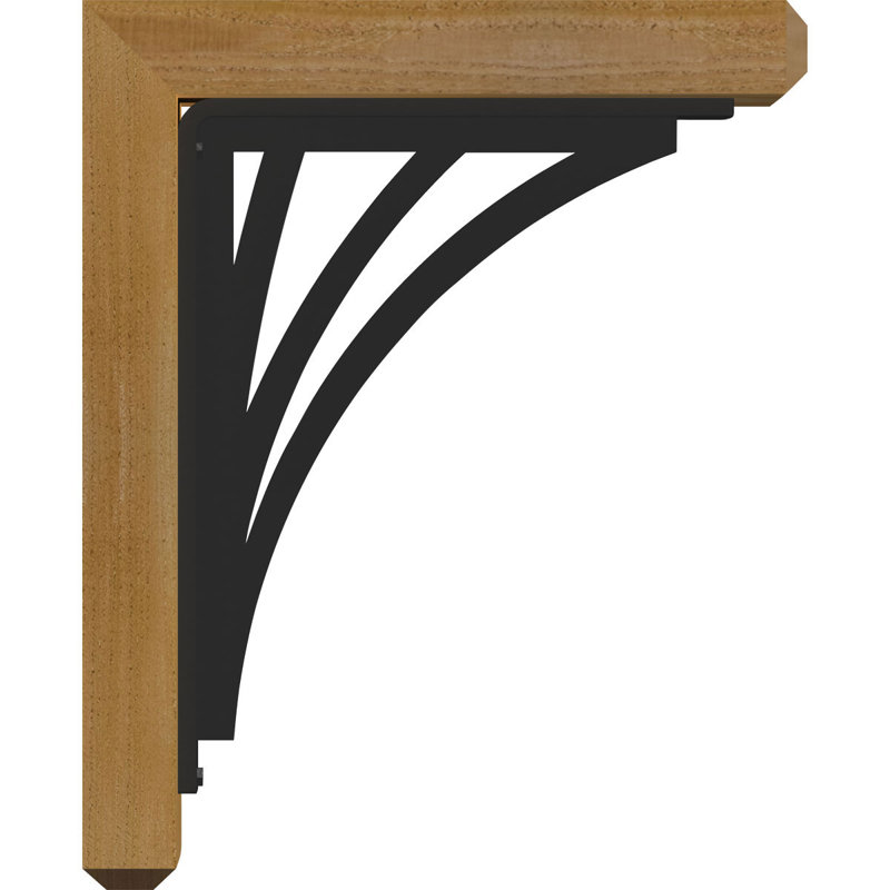 Nevio 4" Single Brace Craftsman Ironcrest Bracket, 16"H x 13 1/2"D, 3 1/2"W x 4"T Western Red Cedar (Smooth)