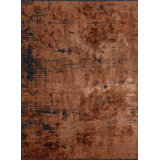 Orange/Black Camouflage Luxury Area Rug