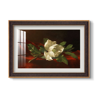 Magnolia sur velours rouge, vers 1885-1890 - Martin Johnson Heade - Estampe encadrée sur mesure