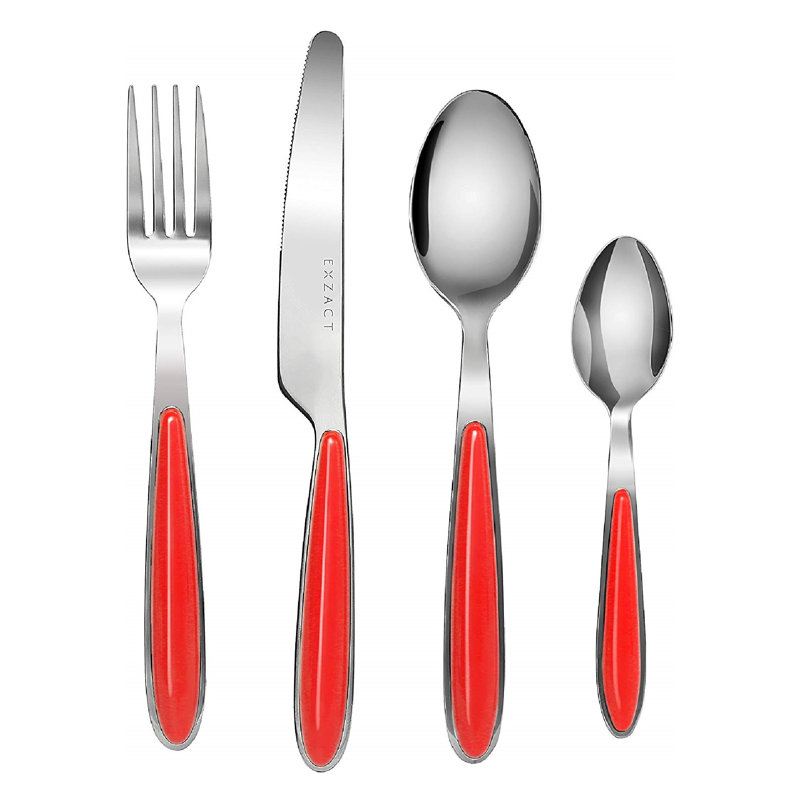 Ensemble de couverts 24 pièces, service pour 6, Rouge