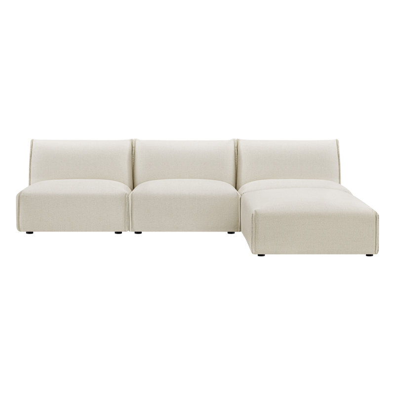 3 - Piece Upholstered Sofa With Ottoman