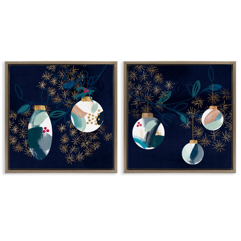 "Abstract Ornaments on Tree", ensemble de 2 toiles par Jennifer Paxton Parker, Cadre flottant orme Montalcino
