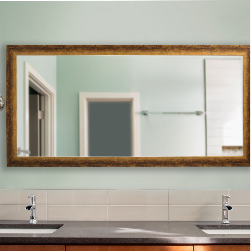 Auberge Wood Flat Wall Mirror, 64" H x 35" W