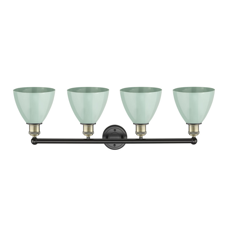 Alquin 4 - Light Dimmable Vanity Light, Seafoam, Black Antique Brass