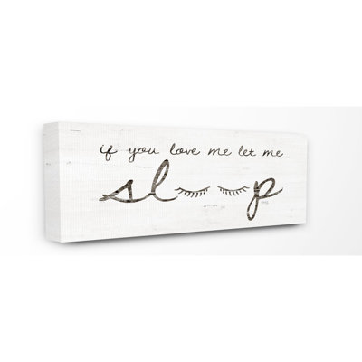 If You Love Me Let Me Sleep Panoramic Graphic Art Print Set on Canvas