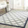 Ammundsen Geometric Area Rug in Ivory/Navy