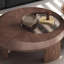 Table basse ronde créative couleur noyer