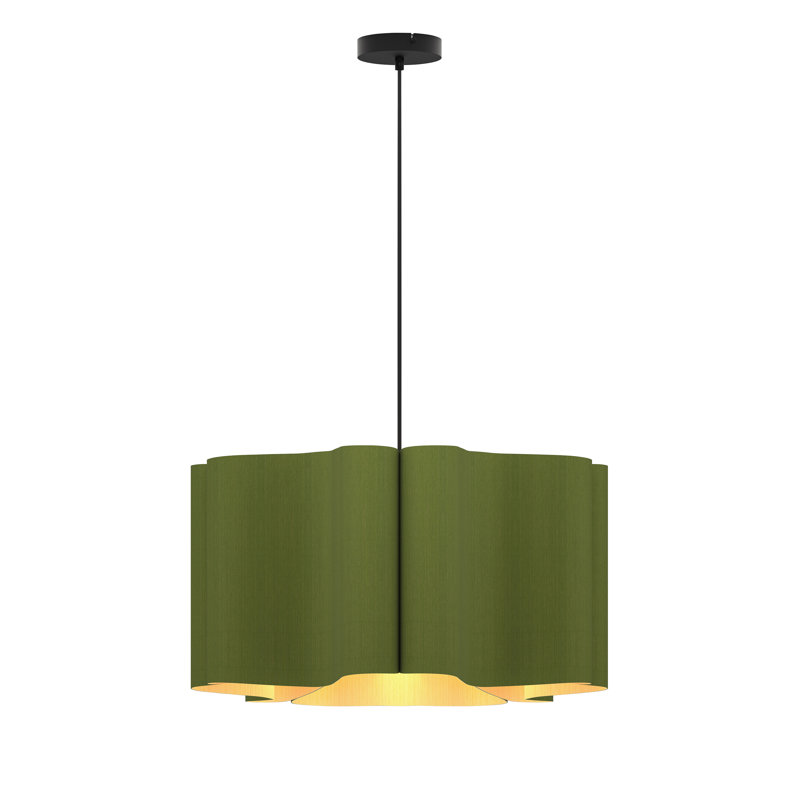 Luminaire suspendu Paulina, Vert / frêne
