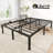 14'' Black Metal Platform Bed Frame With Steel Slat Support, No Box Spring Needed