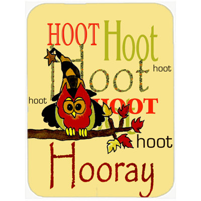 Caroline's Treasures Hoot Hoot Hooray Owl Glass Cutting Board