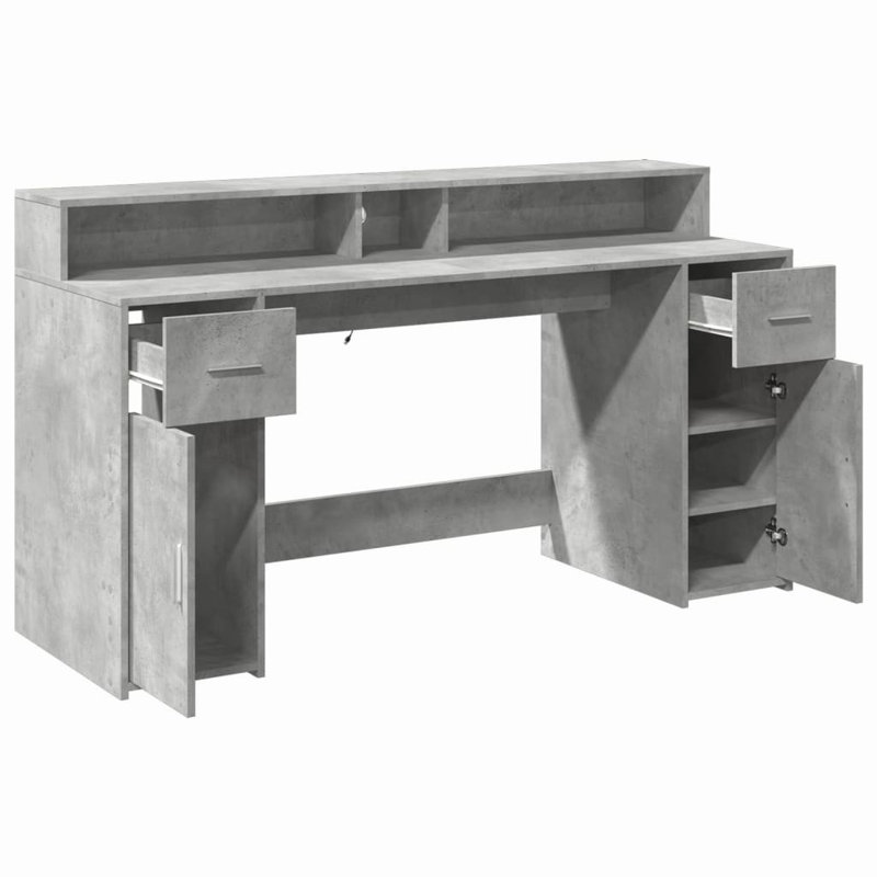 Computer Desk, Concrete grey, 91cm H x 160cm W x 55cm D