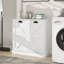 Armoire de trieur de linge à deux compartiments inclinable - blanc