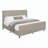 High Headboard Corduroy Upholstered Bed Frame with Vertical Stripe Wingback and High Footboard No Box Spring Needed-2040588226-2040588225