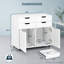 Classeur à 4 tiroirs avec roulettes verrouillables, unité de rangement de bureau en MDF pour documents, fournitures et plus, blanc-1575725499