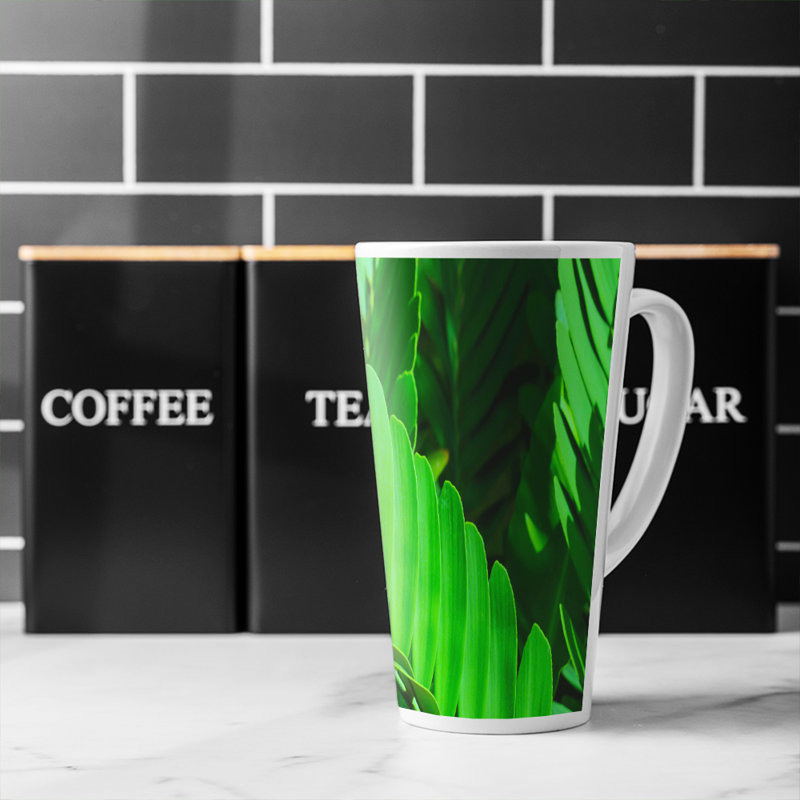 Natural leaves, long slender leaves Designer Latte Mug