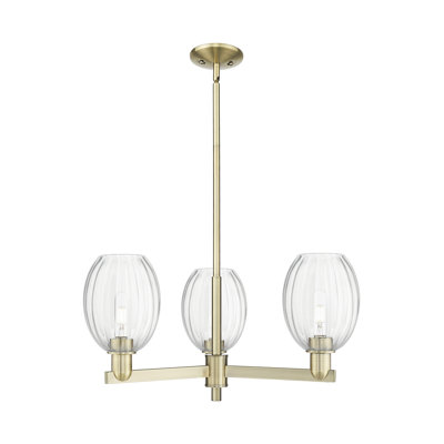 Hailsham - 3 Light Bell Shade Stem Hung Chandelier