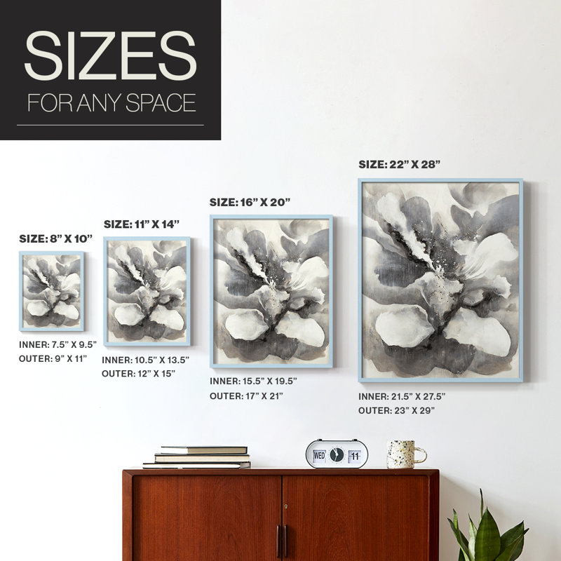 Reproduction encadrée subtile glamour - bois massif, H 30 po x l 24 po, Bleu