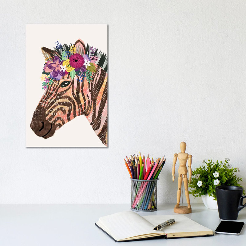 Zebra by Mia Charro - Wrapped Canvas Gallery-Wrapped Canvas Giclée, 20.32 cm H x 30.48 cm W
