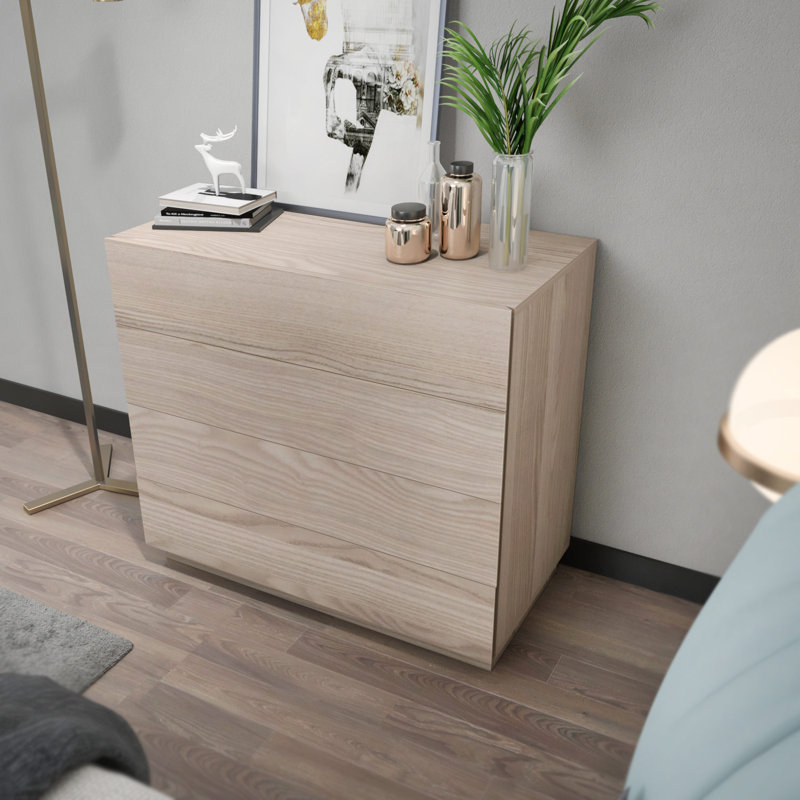 Modern Dresser in Cordoba Color, 35.4 x 17.7 x 32.2 inches | 100% Melamine Coated Particle Board, Thickness: 0.7 inches | Sleek Design for Bedroom Storage, Durable & Stylish, Perfect for Contemporary Spaces