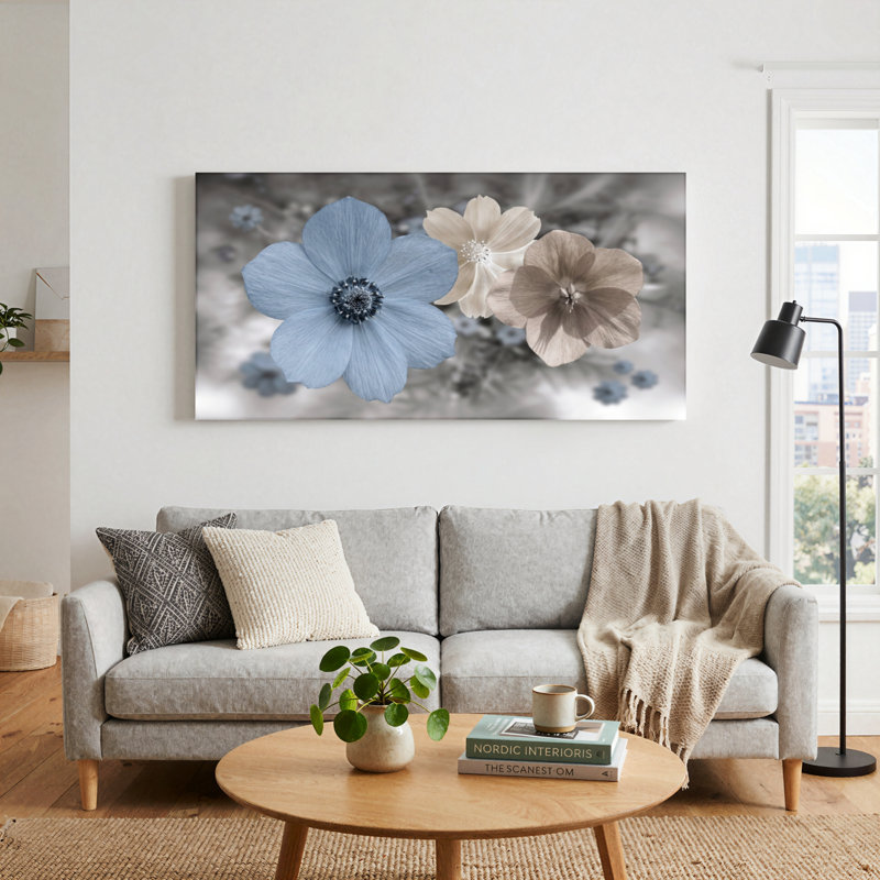 Ensemble de 1 toile murale à motif floral, 40“W x 20”H, Wrapped Canvas