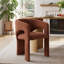 Ensemble de salle à manger 7 pièces moderne avec table à piédestal ovale en chêne 79 po et 6 chaises sculpturales à accoudoirs larges-36651161