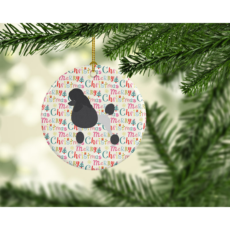 Ornement suspendu Poodle Merry Christmas