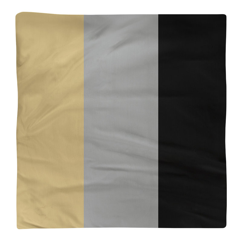 Striped Square Napkin, Gold/Gray/Black, 10" H x 10" W x 0.25" D, Poly Twill