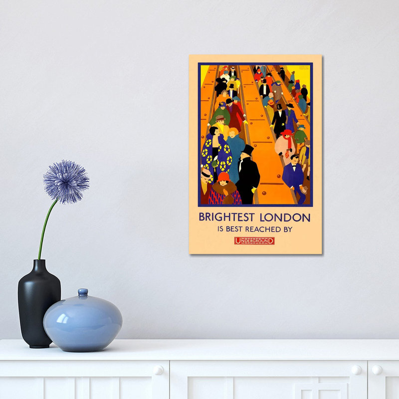 Brightest London is Best Reached 1 Piece Wrapped Canvas Wall Art, 30.48 cm H x 45.72 cm W