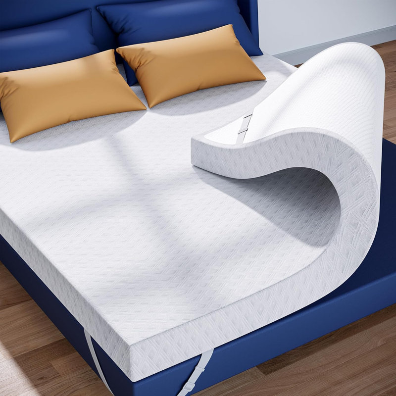 Memory Foam Mattress Topper California Mattress Pad 3’’ Inch High Density Mattress Cooling Gel Thick Topper For Back Pain Relief Best Soft Bed With Cover(72 X 84 Inch)